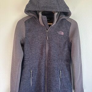 The North Face Women's Charcoal Ribbed  Hooded Jacket